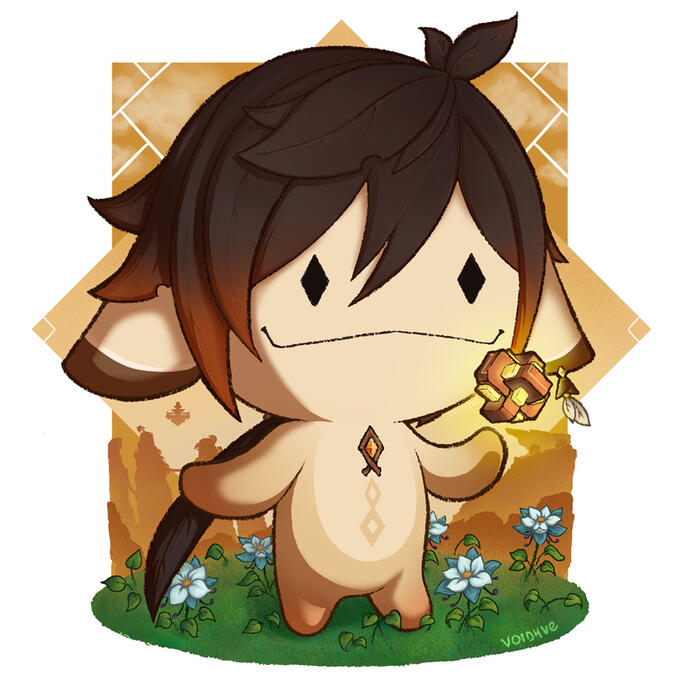 [Commission]Aranara Zhongli (Genshin)