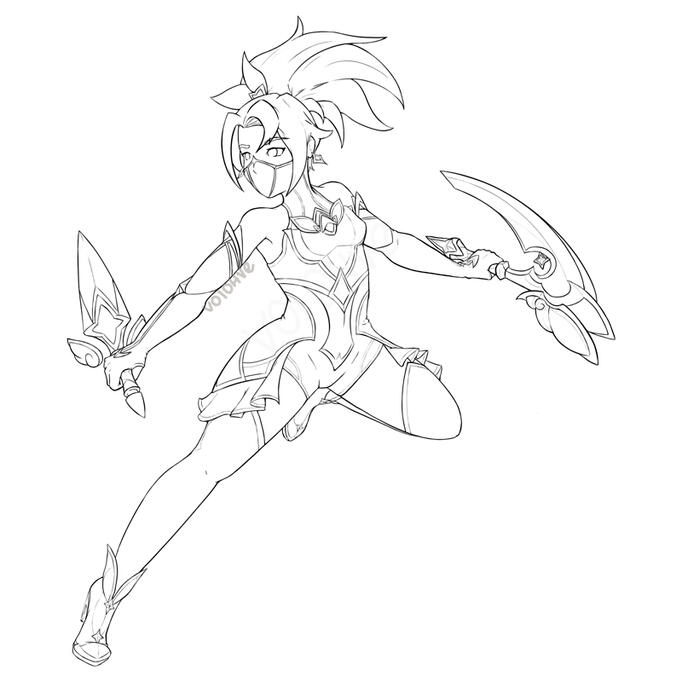 Akali Star Guardian lineart (LoL)